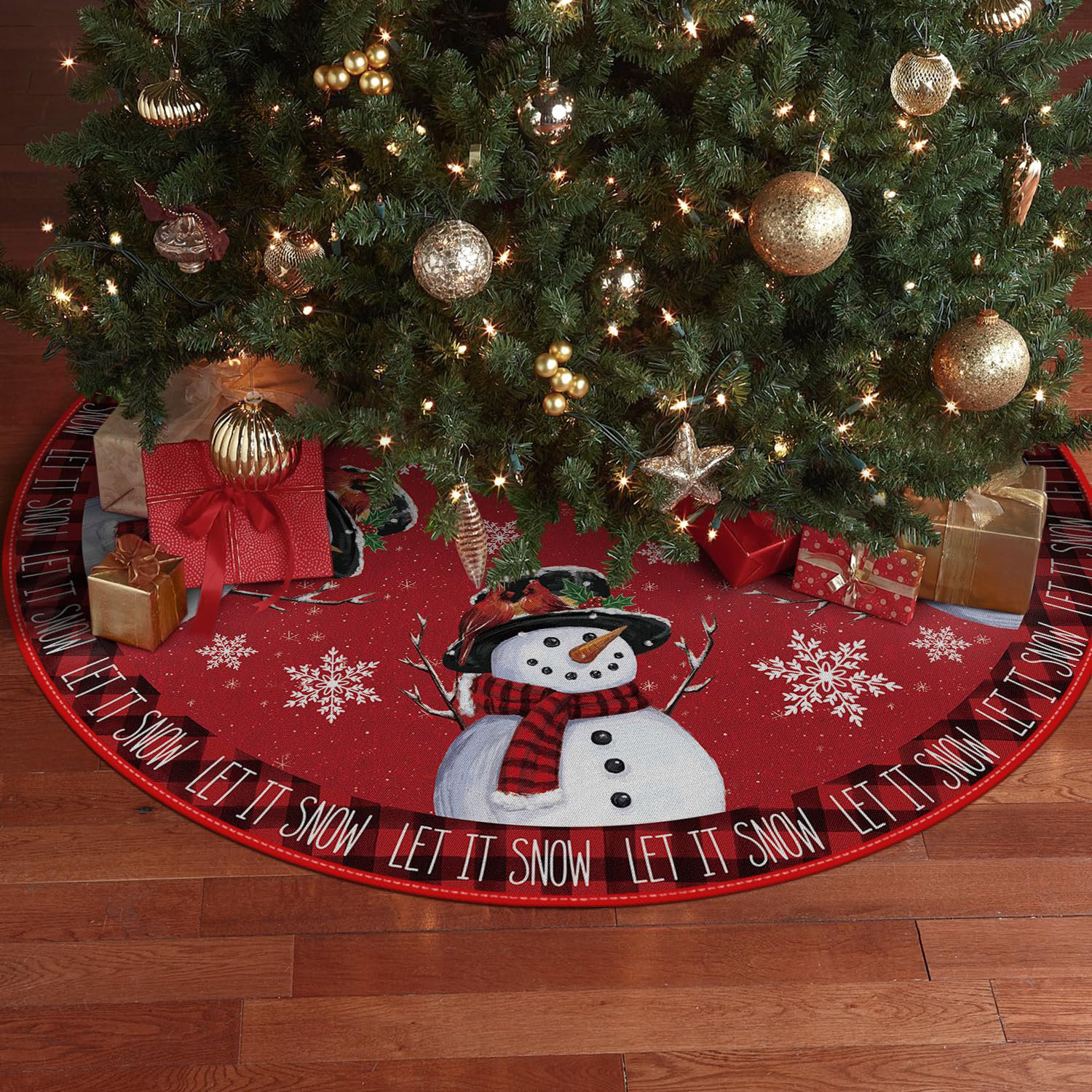 Disney Christmas Tree Skirt - outlets Farmhouse - Mickey and Minnie Plaid